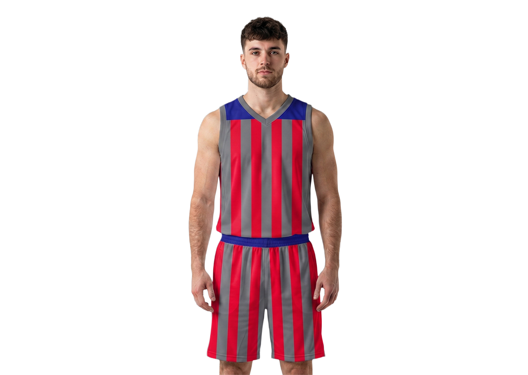 Custom color block lines adult youth unisex basketball jersey - reversible uniform - Jersey