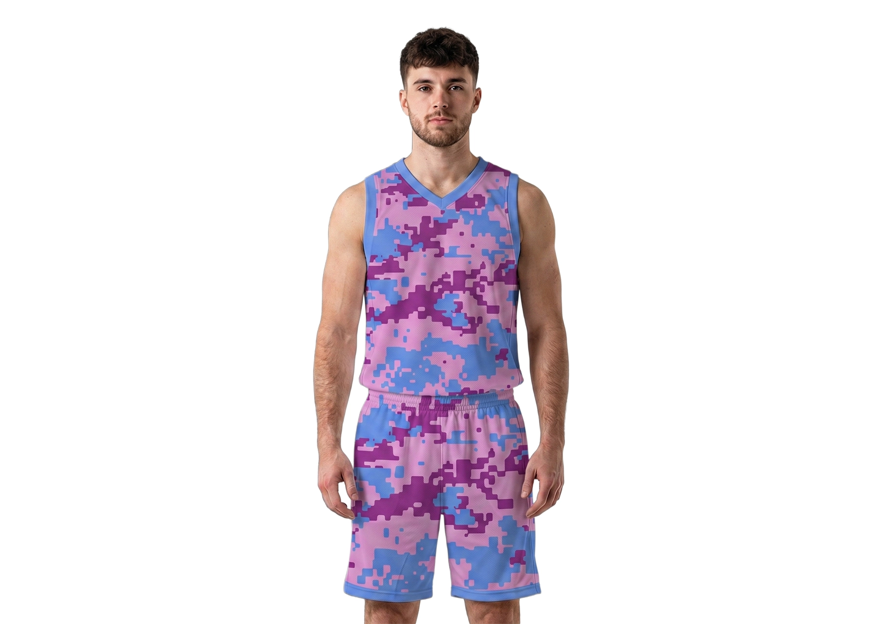Custom incredible camo adult youth unisex basketball jersey - reversible uniform - Jersey
