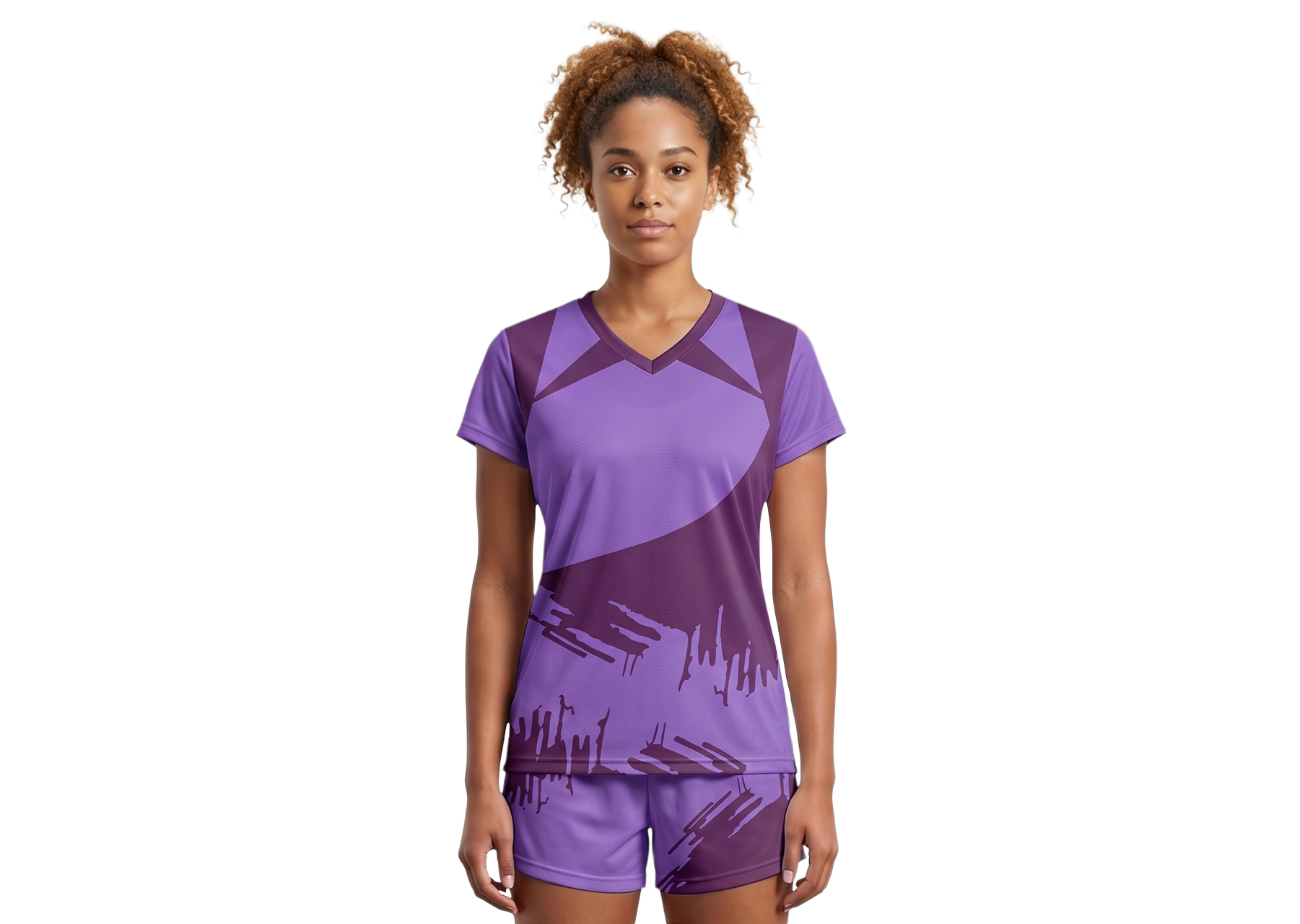 Custom purple abstract adult youth volleyball jersey - Jersey