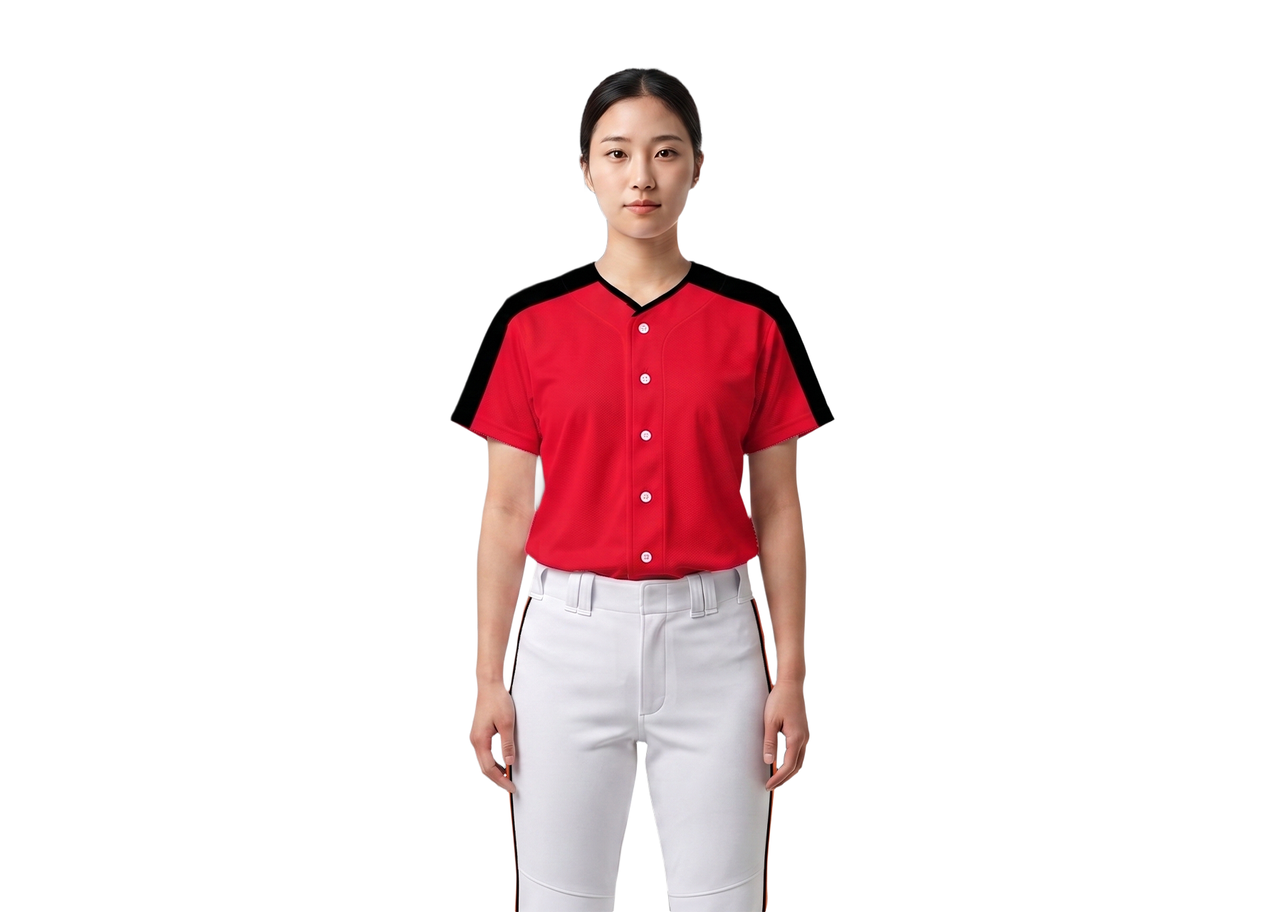 Custom reddish orange adult youth unisex full buttons softball jersey - Jersey