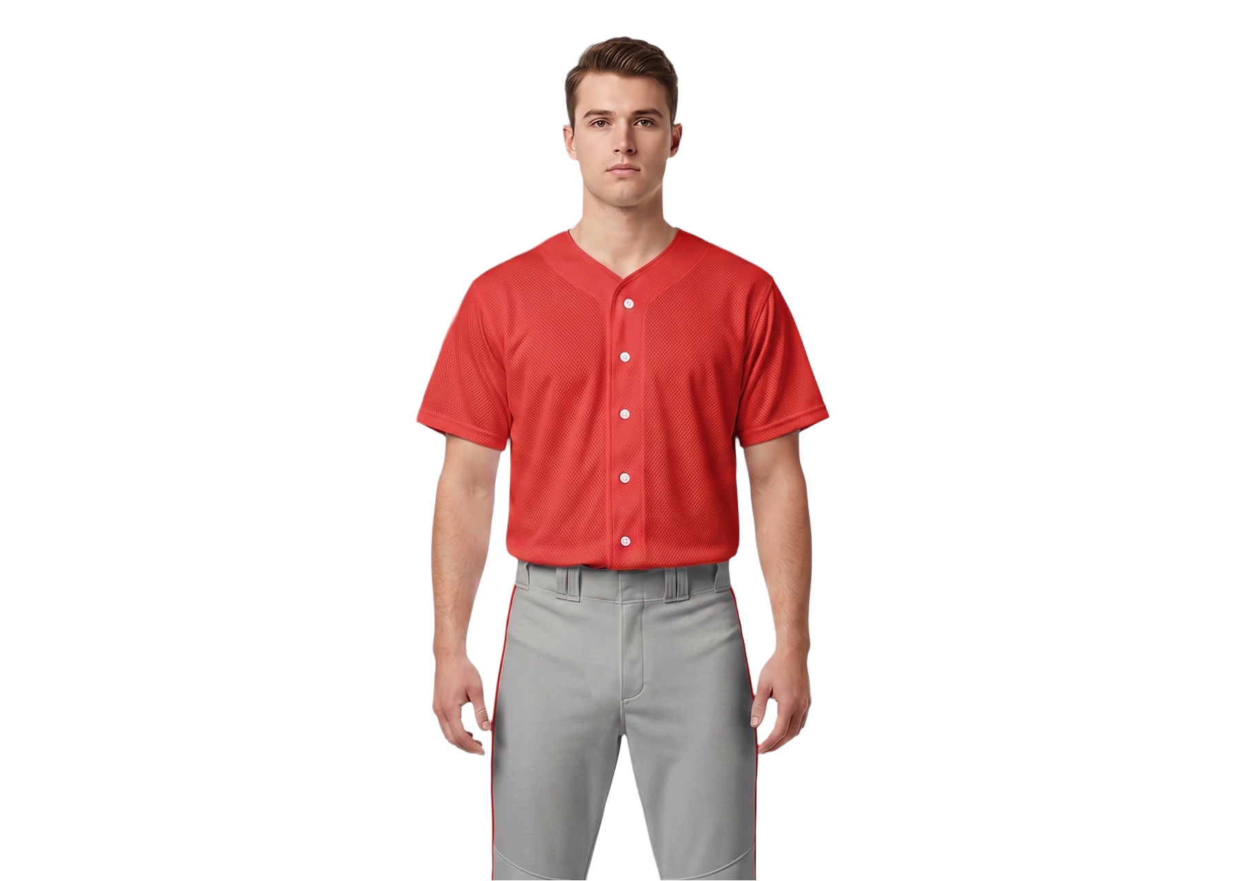 Custom bulldog red fury adult youth unisex full buttons softball jersey - Jersey