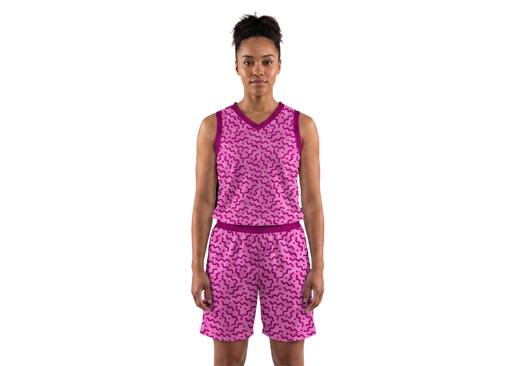 Custom zig zag shapes adult youth unisex basketball jersey - reversible uniform - Jersey