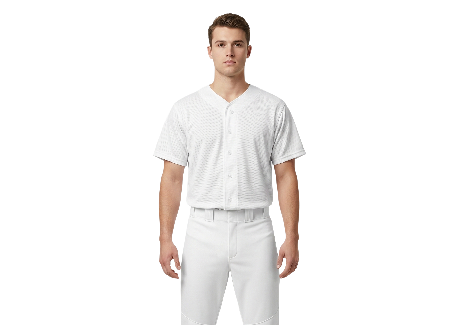 Custom bright white adult youth unisex full buttons baseball jersey - Jersey
