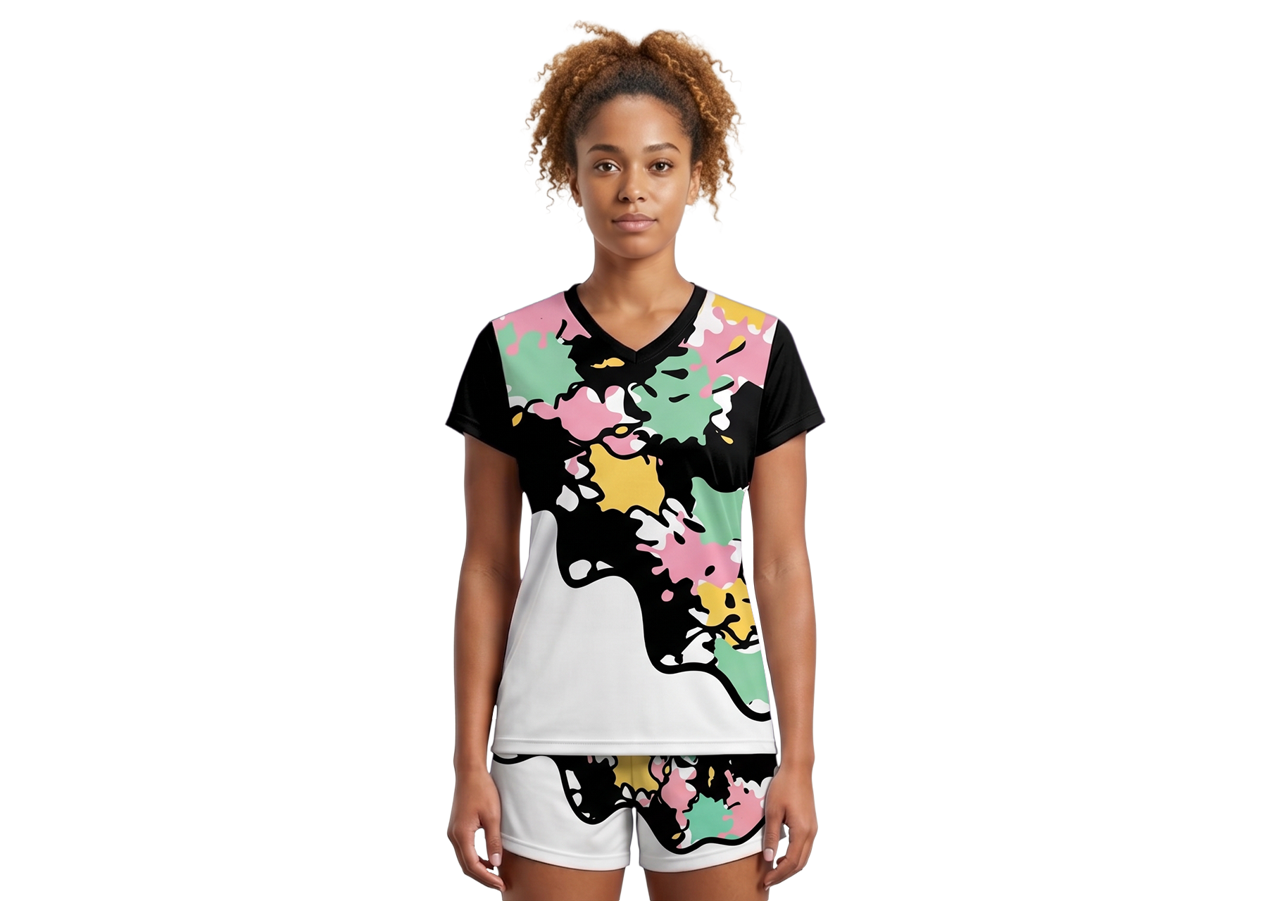 Custom paintdrop abstract adult youth volleyball jersey - Jersey