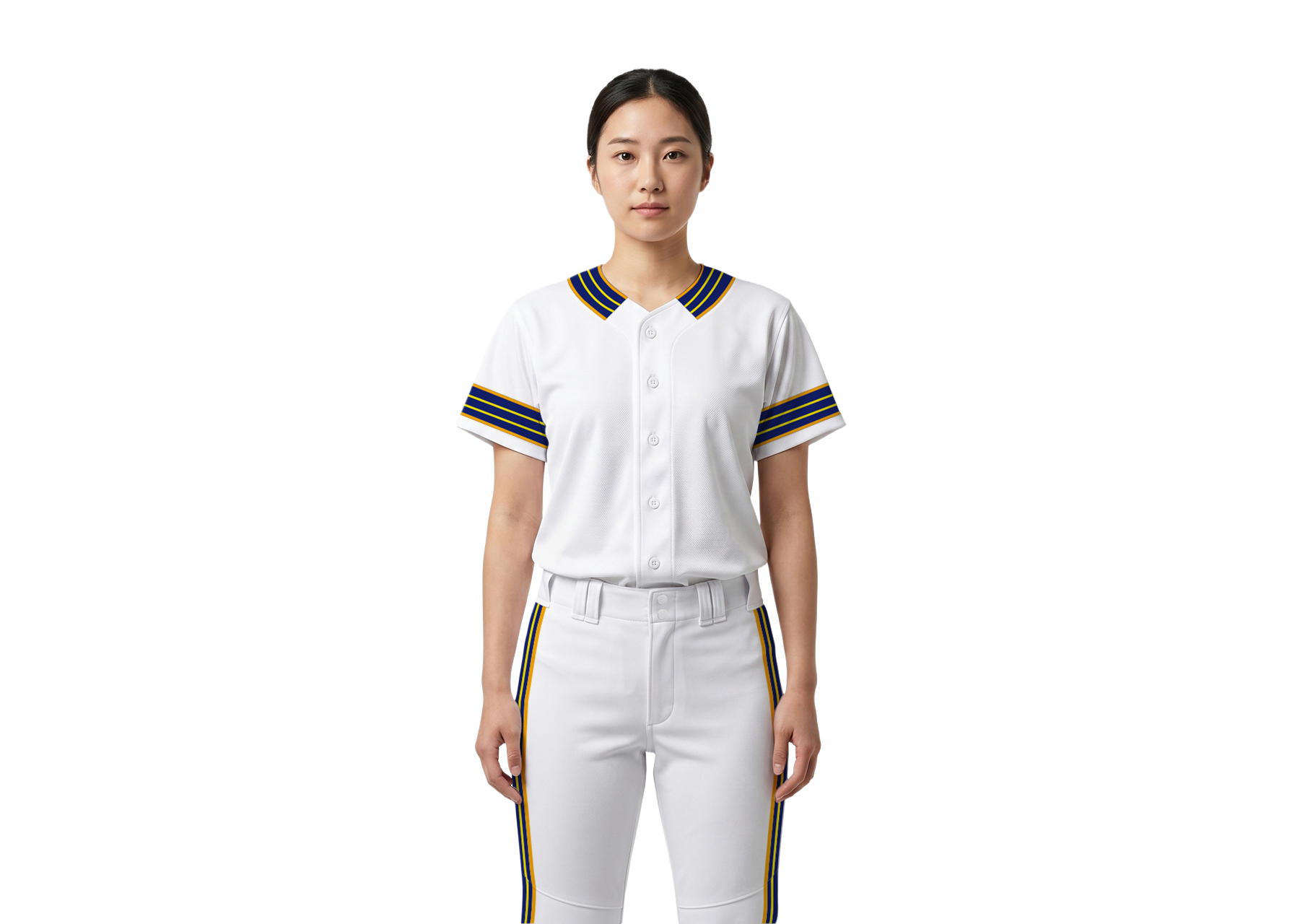 Custom yellow glow sleeve adult youth unisex full buttons softball jersey - Jersey