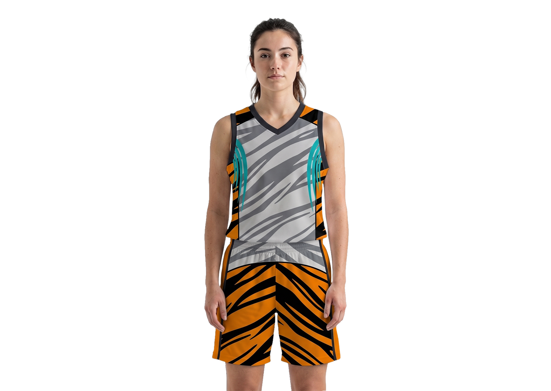 Custom tiger animal adult youth unisex basketball jersey - reversible uniform - Jersey