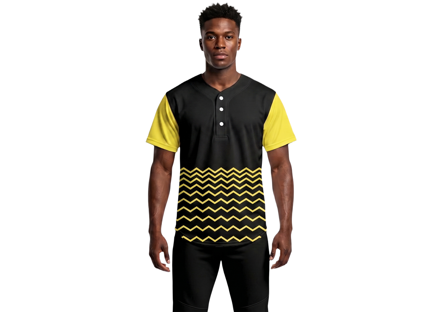 Custom wavy lines adult youth unisex three buttons softball jersey - Jersey