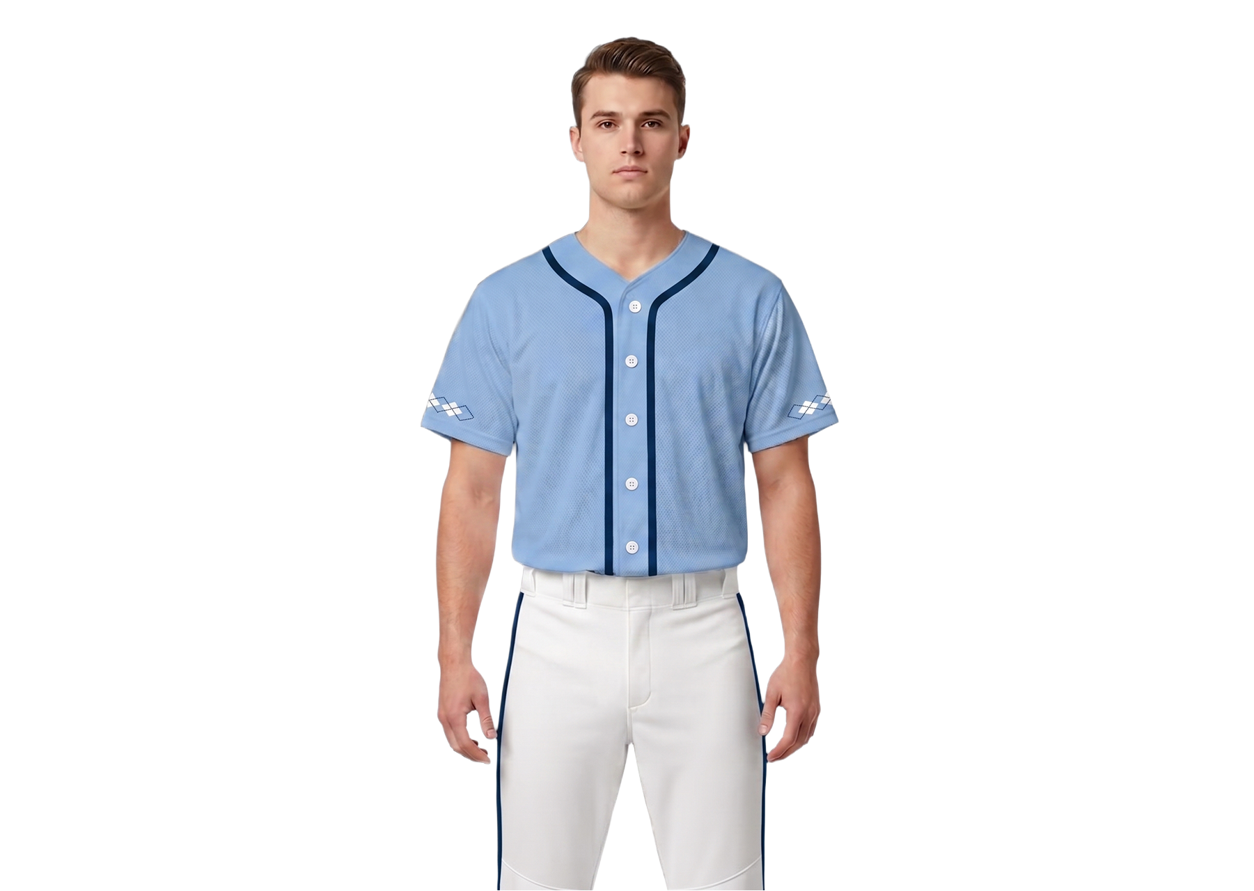 Custom  sky blue adult youth unisex full buttons softball jersey - Jersey
