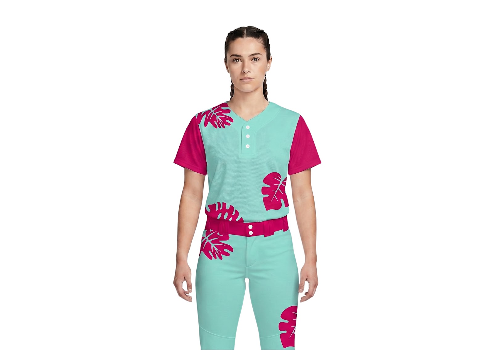 Custom big leaves three buttons adult youth unisex softball jersey - Jersey