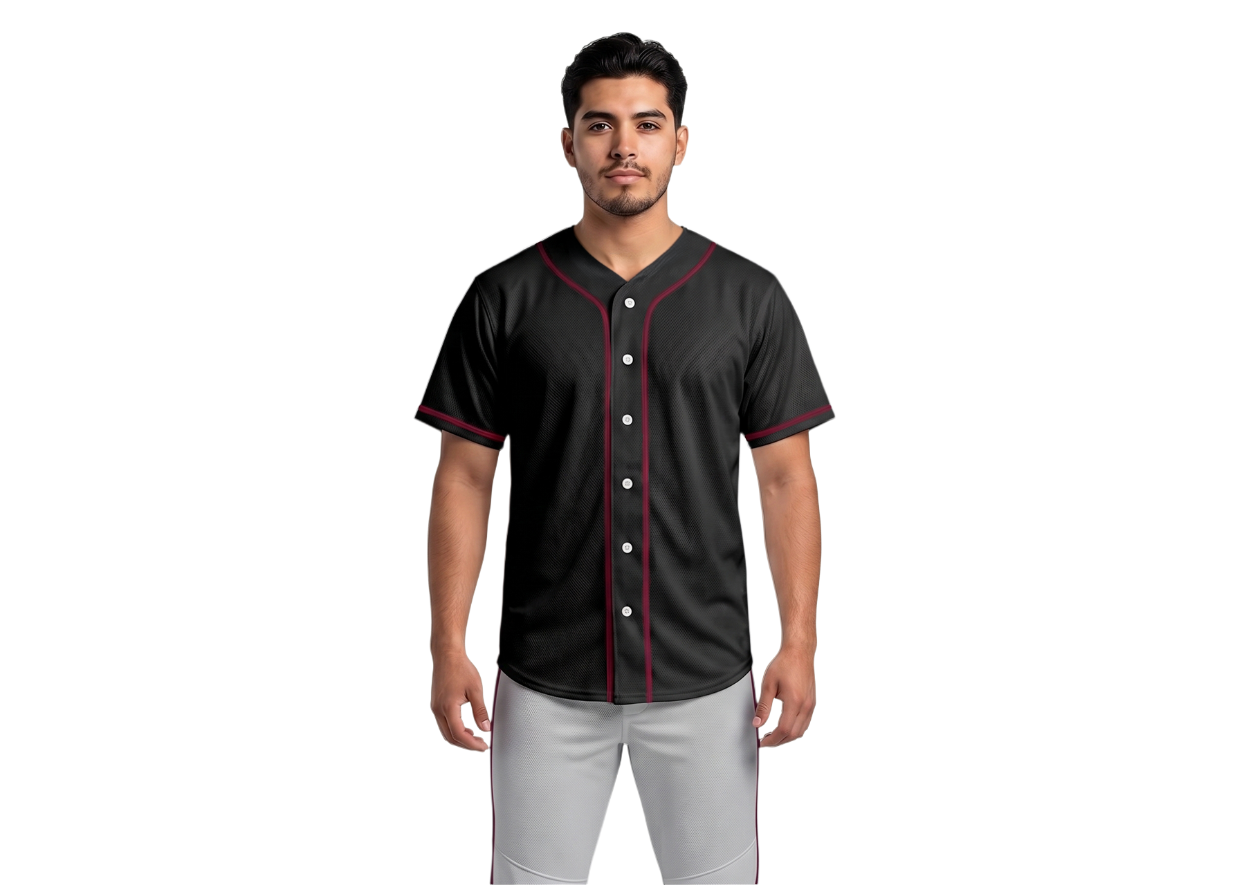 Custom pitch black  adult youth unisex full buttons baseball jersey - Jersey