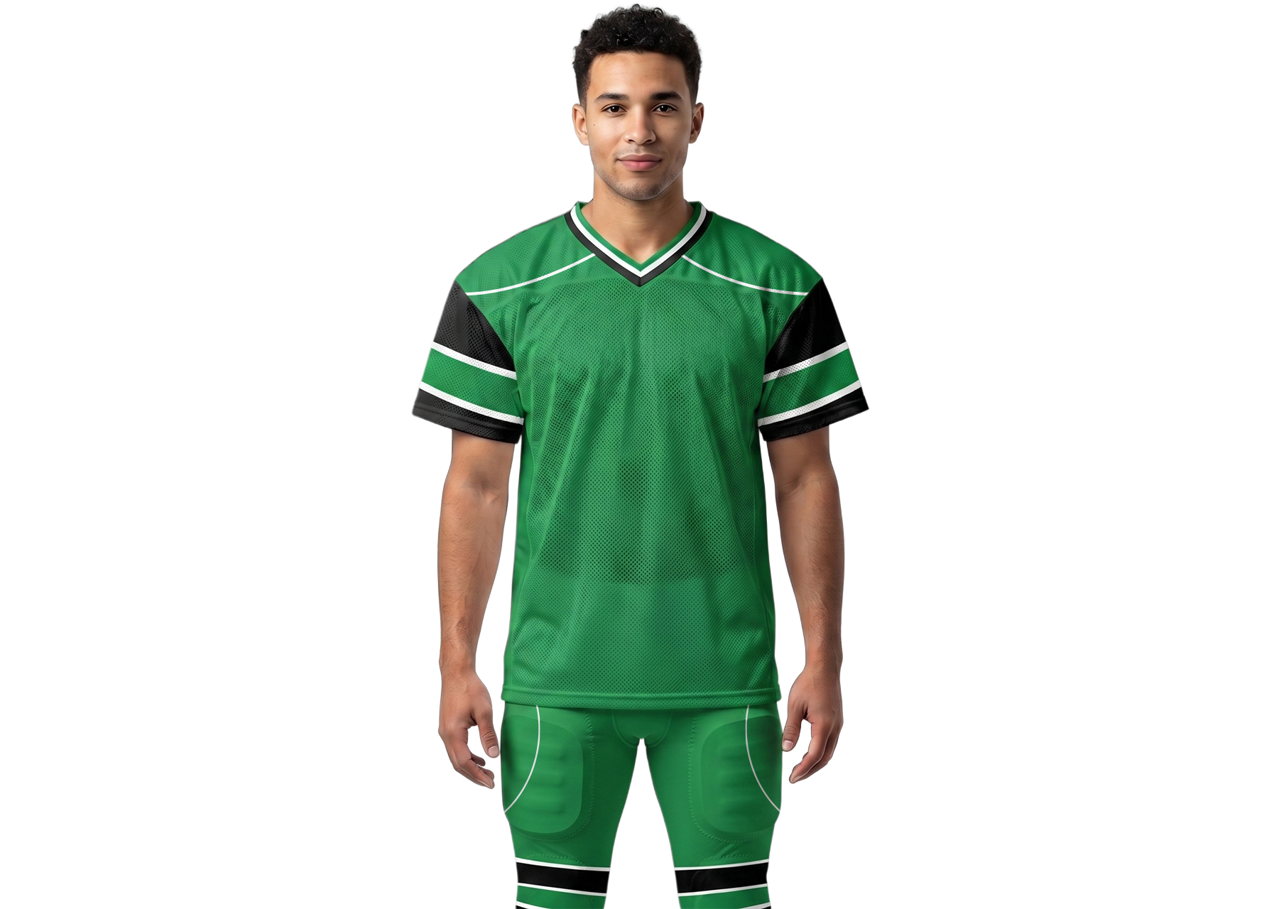 Custom green solids adult youth unisex football jersey - Jersey