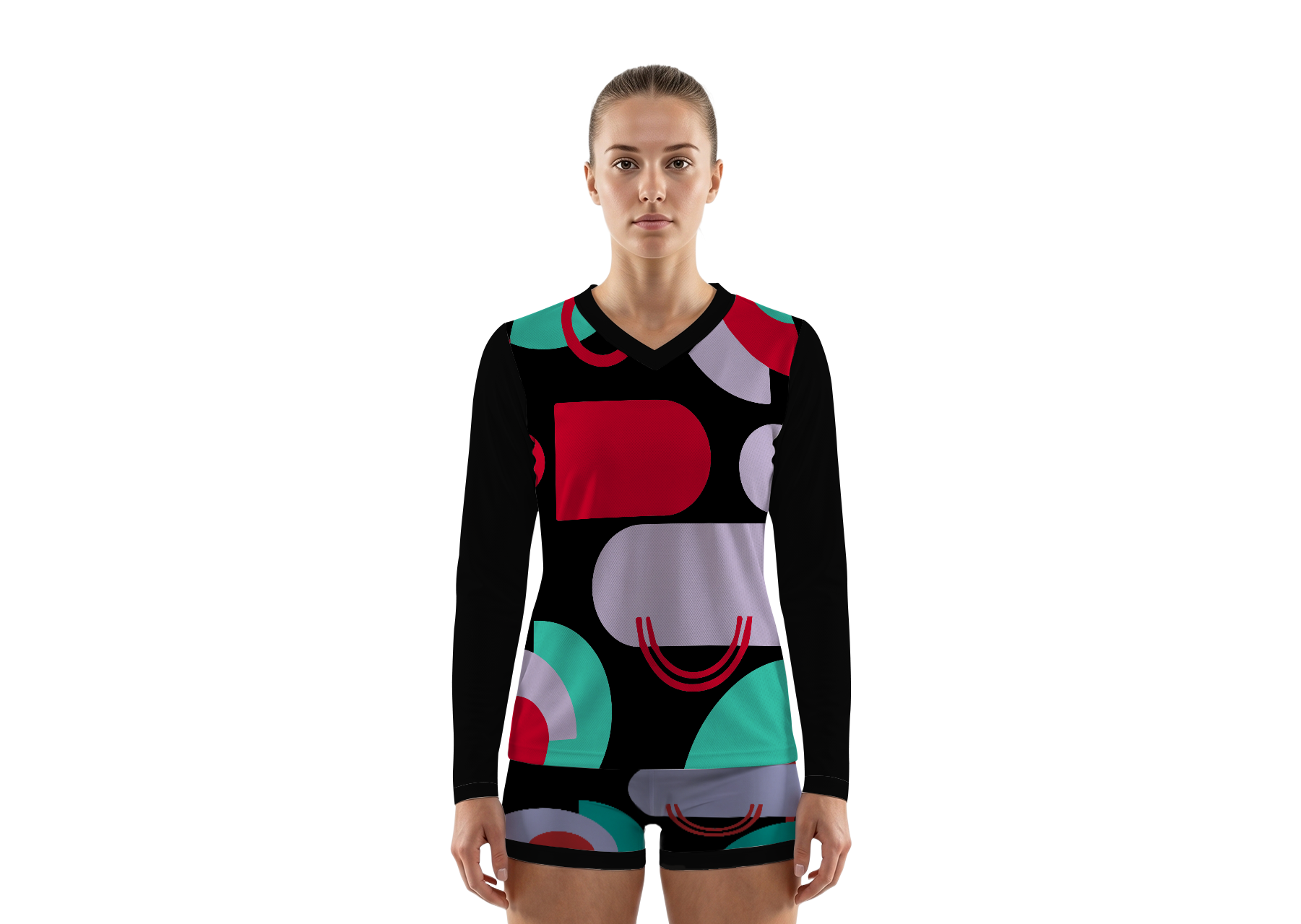 Custom elegant multi shapes adult youth volleyball long sleeve jersey - Jersey