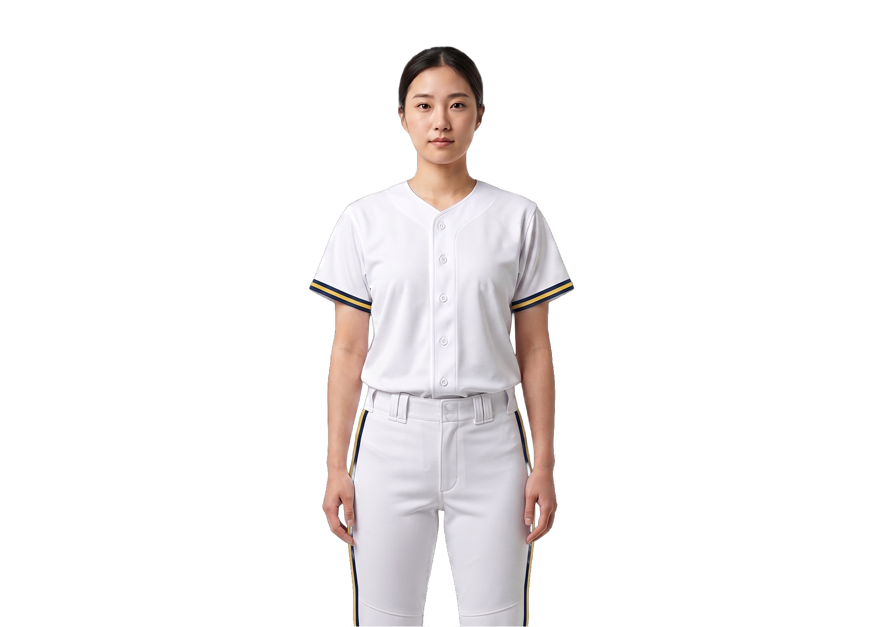 Custom solid white adult youth unisex full buttons softball jersey - Jersey