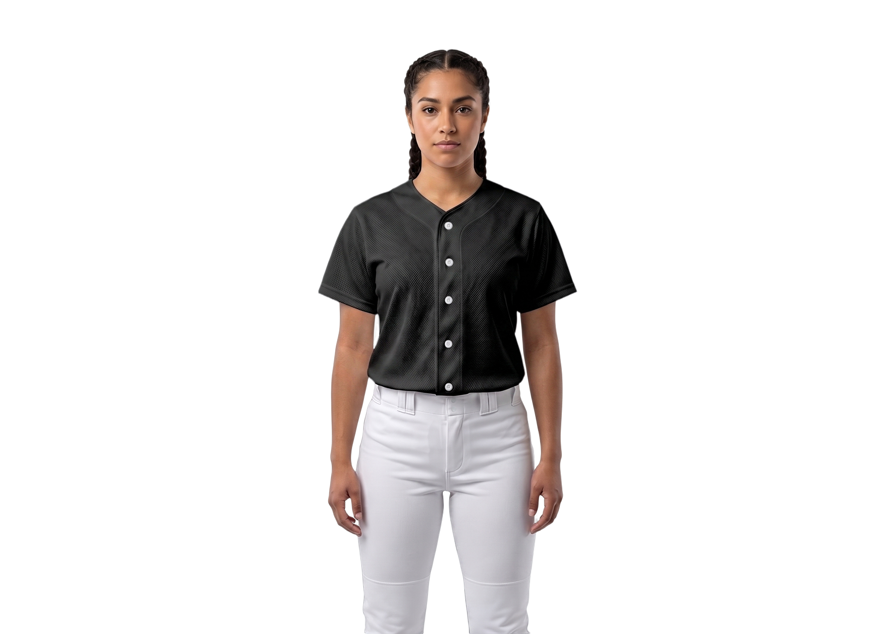 Custom solid black adult youth unisex full buttons softball jersey - Jersey