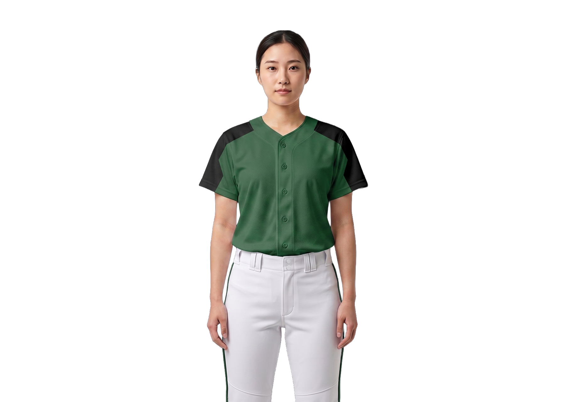 Custom dark green adult youth unisex full buttons baseball jersey - Jersey