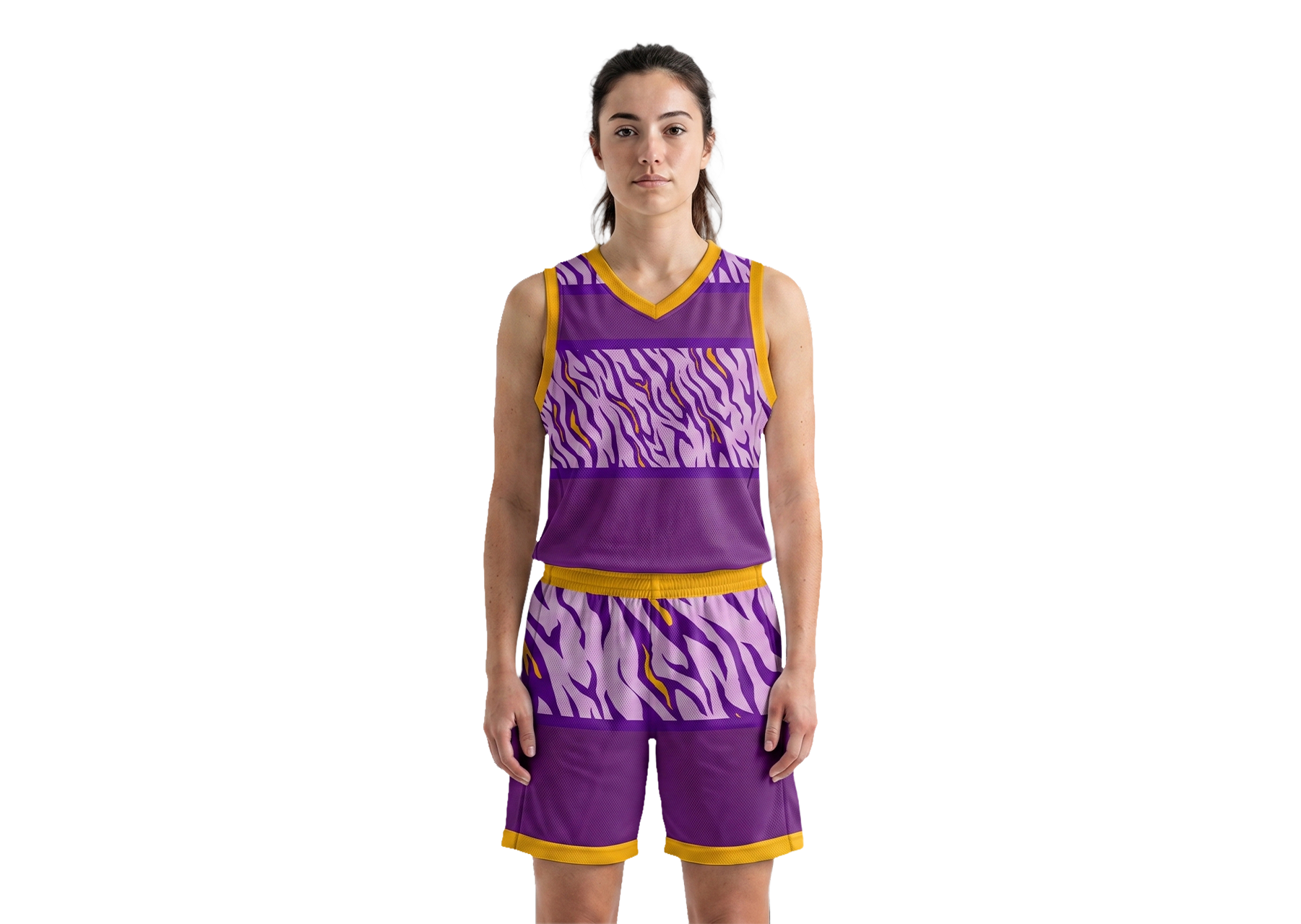 Custom tiger skin design adult youth unisex basketball jersey - reversible uniform - Jersey