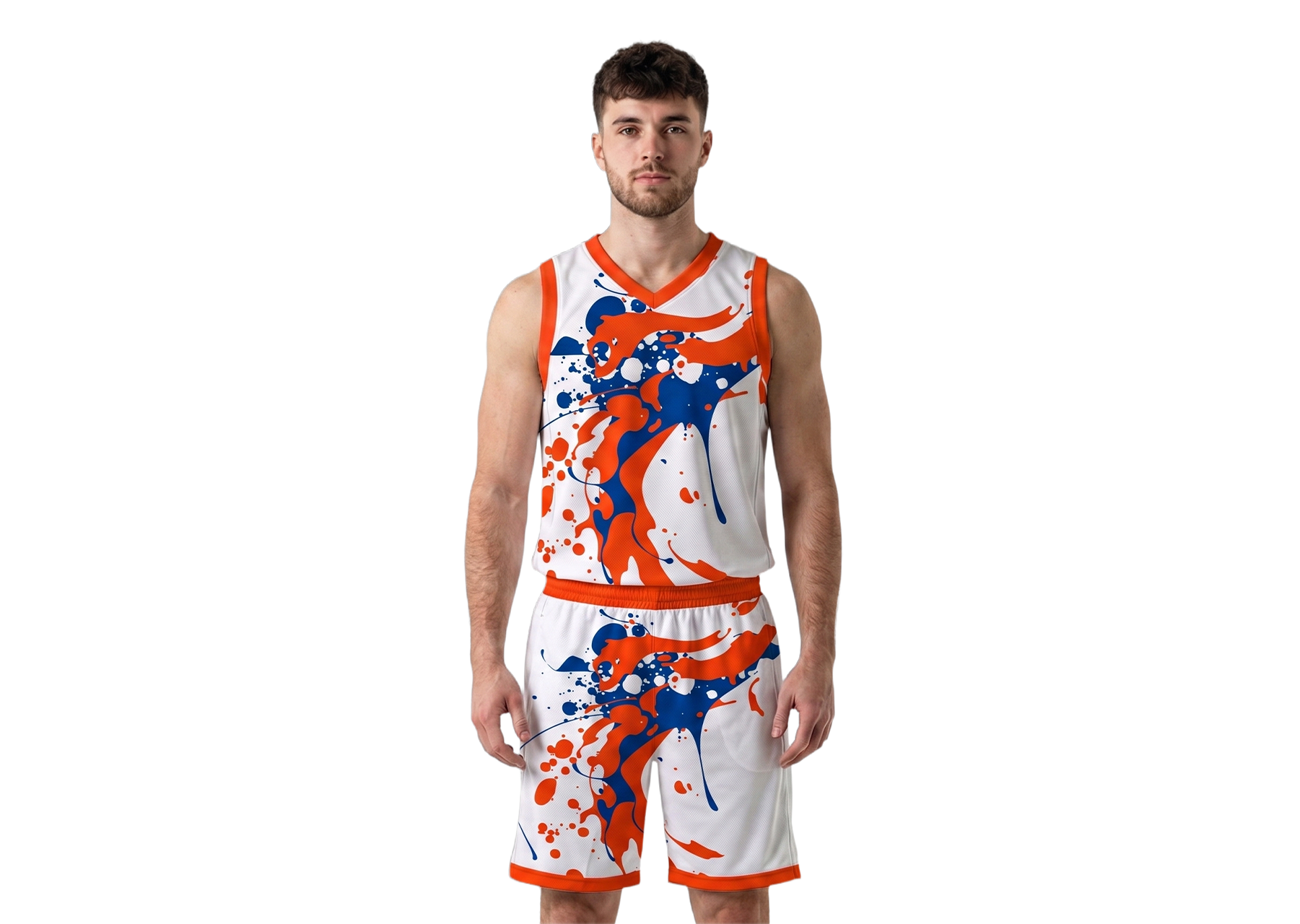 Custom abstract paint adult youth unisex basketball jersey - reversible uniform - Jersey