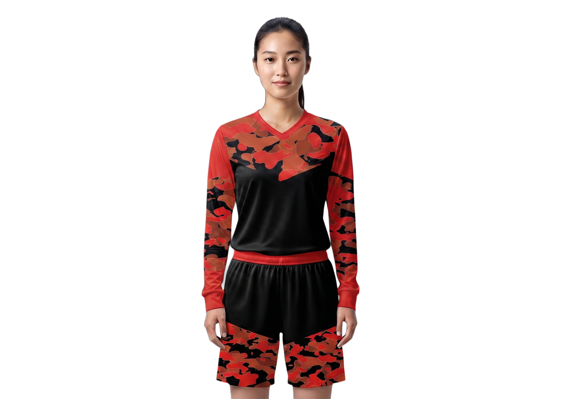 Custom v shape camo adult youth unisex long sleeves soccer jerseys - Jersey