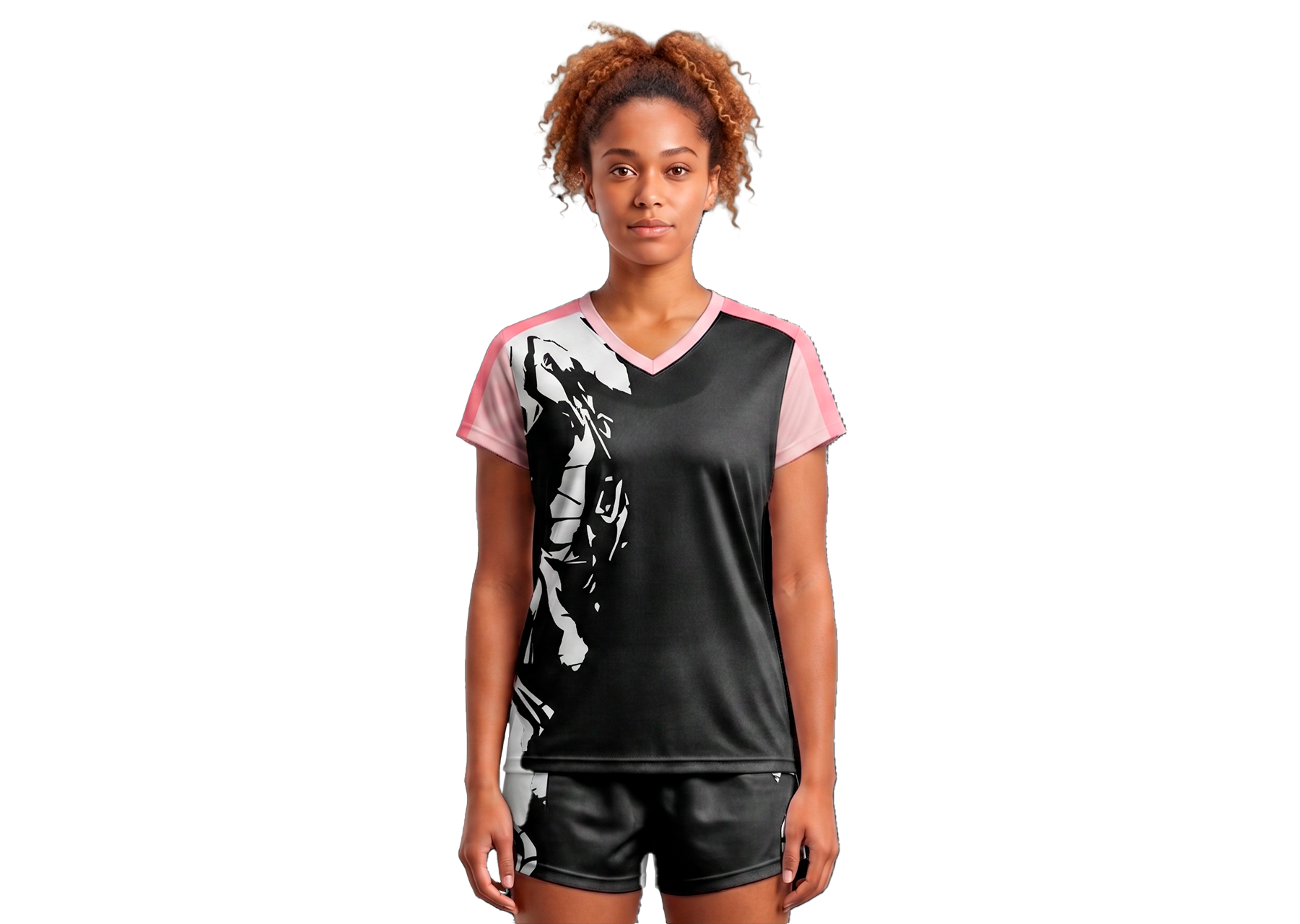 Custom black abstract adult youth volleyball jersey - Jersey