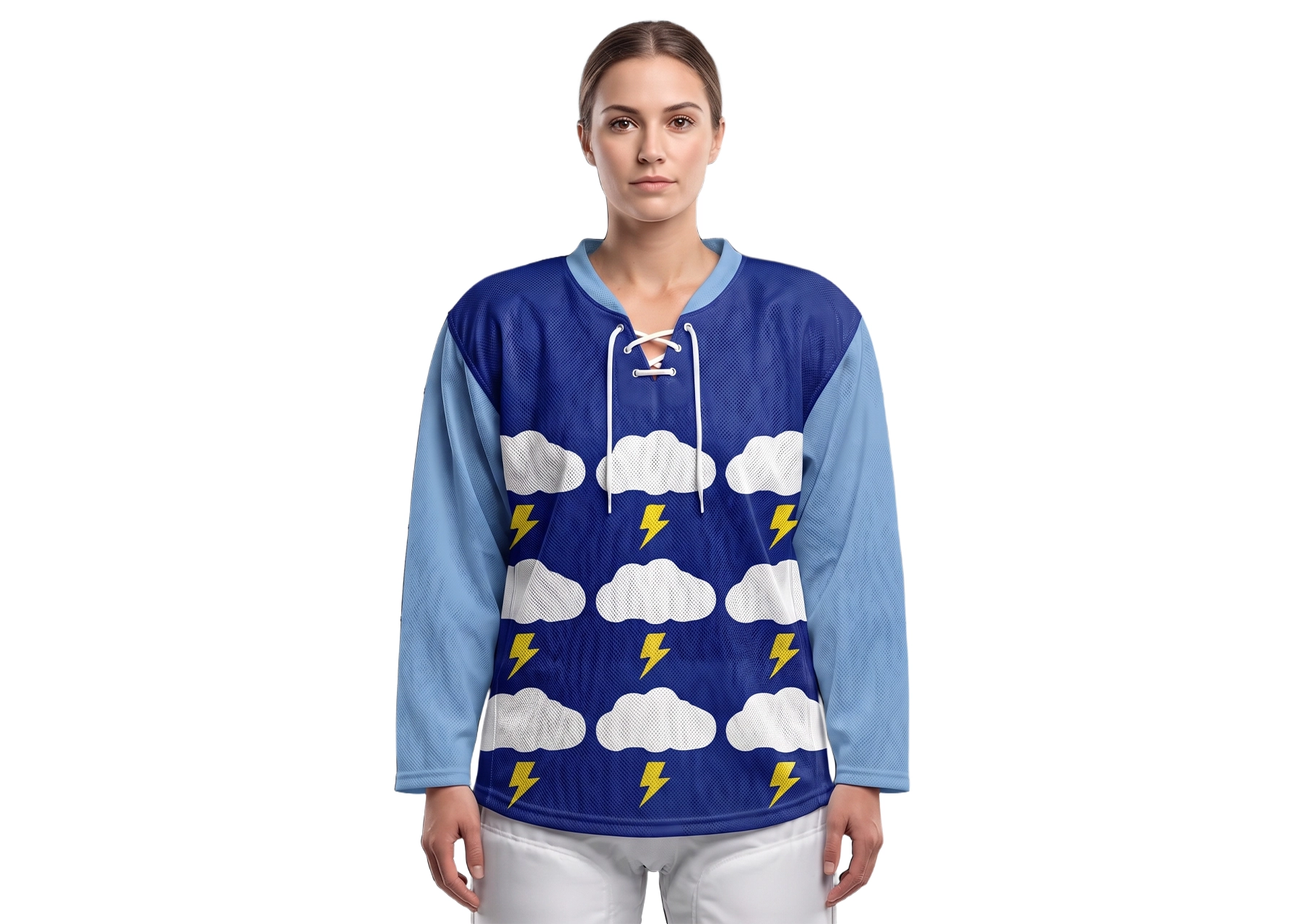 Custom  cloudly youth unisex hockey jersey laces - Jersey
