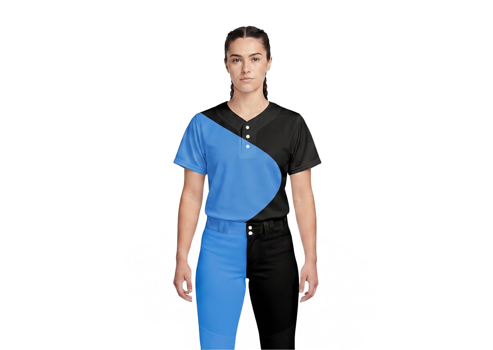 Custom curve design solids three buttons adult youth unisex softball jersey - Jersey