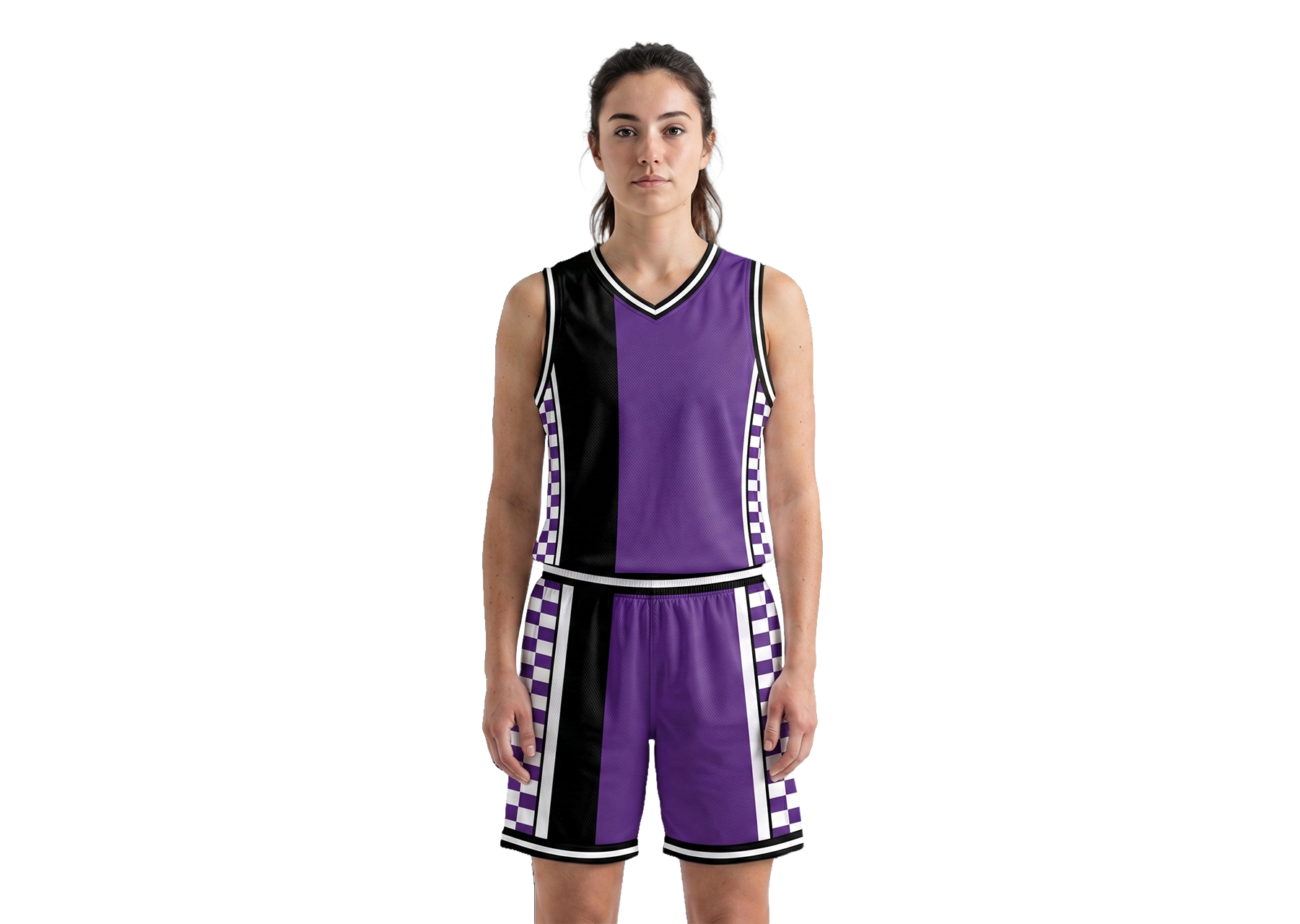 Custom stylish checkered collection adult youth unisex basketball jersey - reversible uniform - Jersey