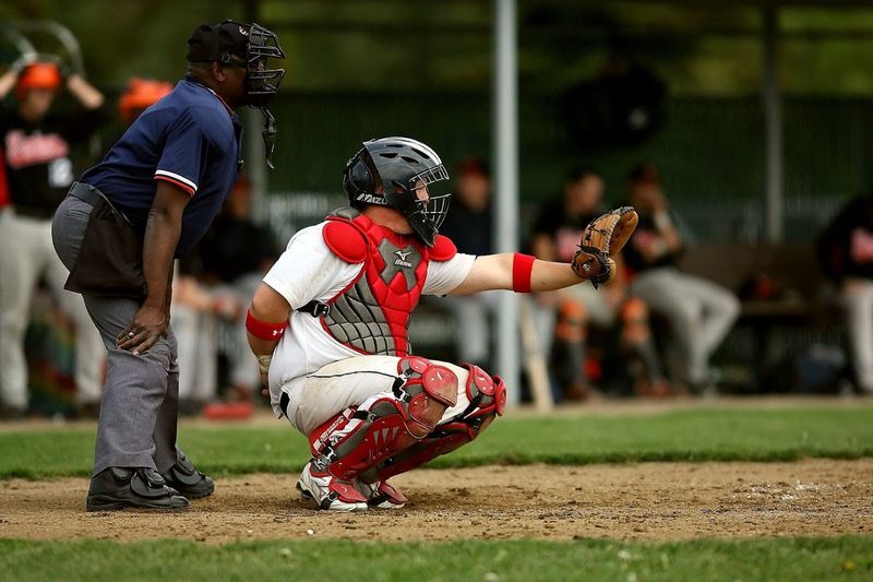 Baseball catcher preparing to catch a baseball