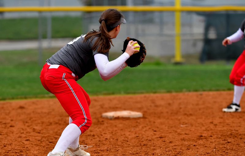 a female softball player about to throw a softball