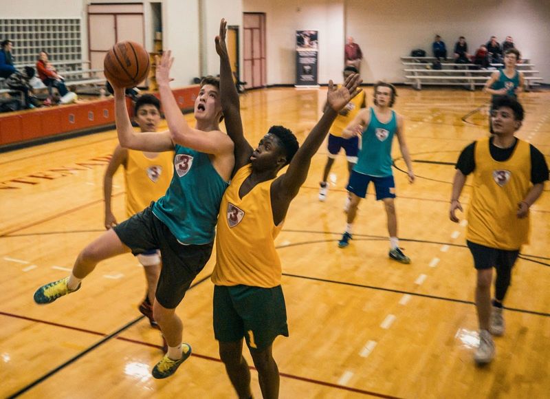 Basketball Player Taking a Shot