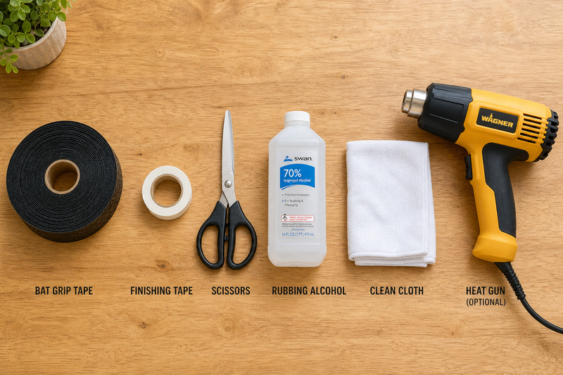 Items needed to wrap a baseball bat