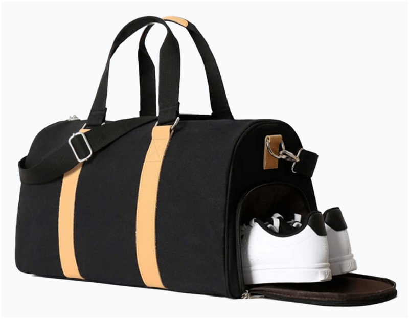 a custom gear bag sample with a shoe pocket