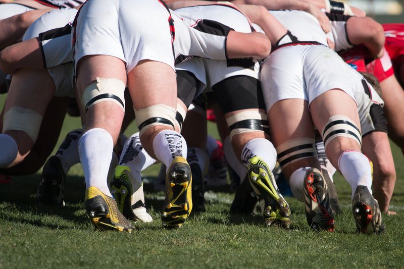 rugby players in a scrum