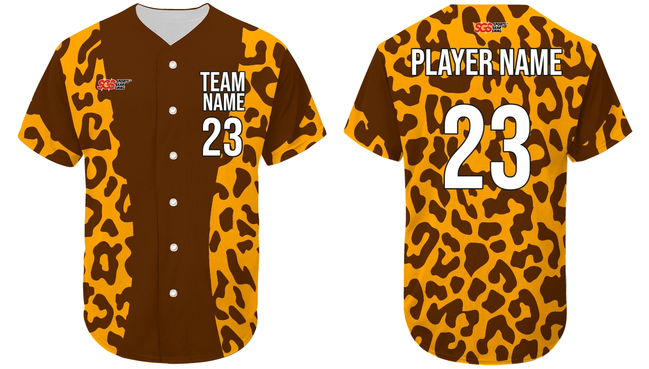Custom cheetah animal adult youth unisex softball jersey - Jersey