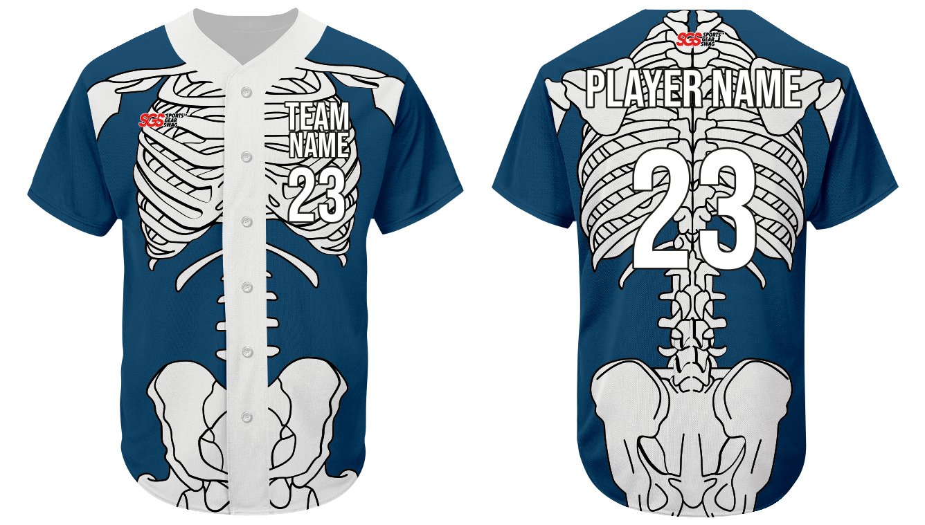 Custom skeleton nature adult youth unisex softball jersey - Jersey