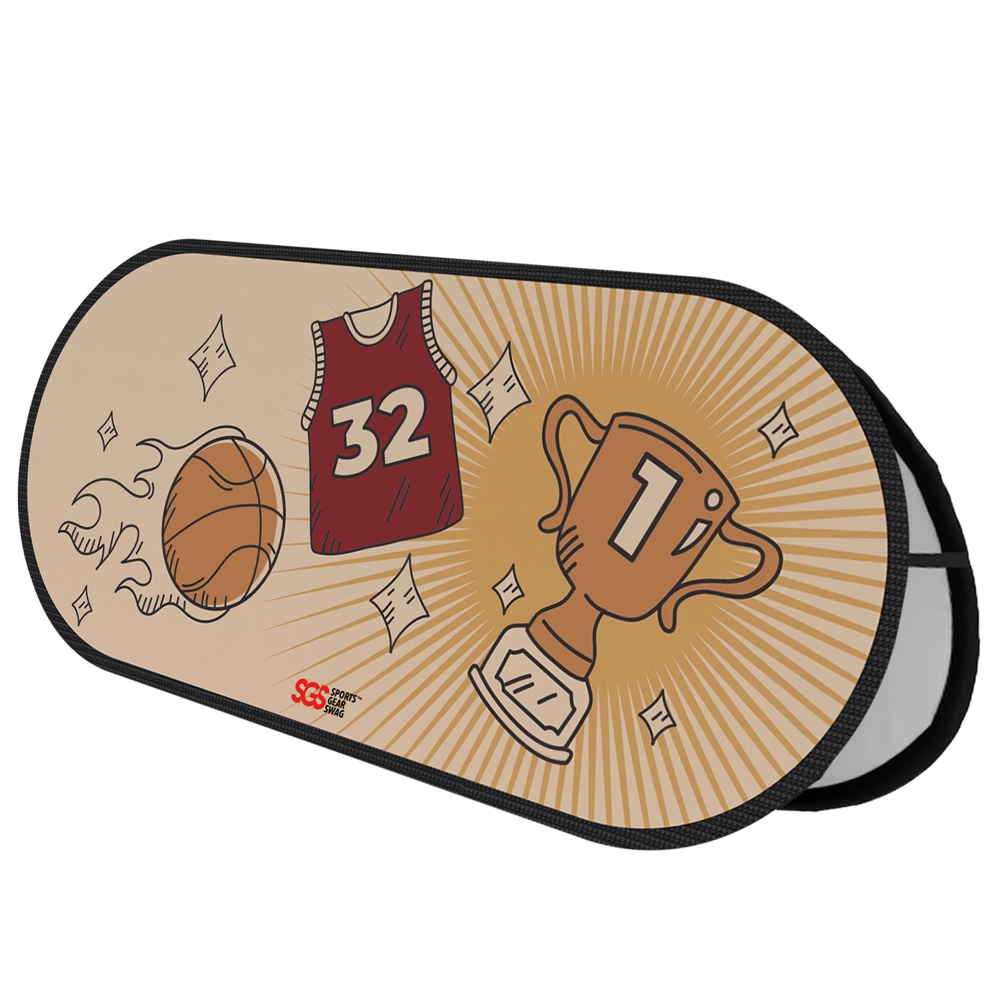 Custom popup banner basketball trophy gold horizontal - Popup-banners
