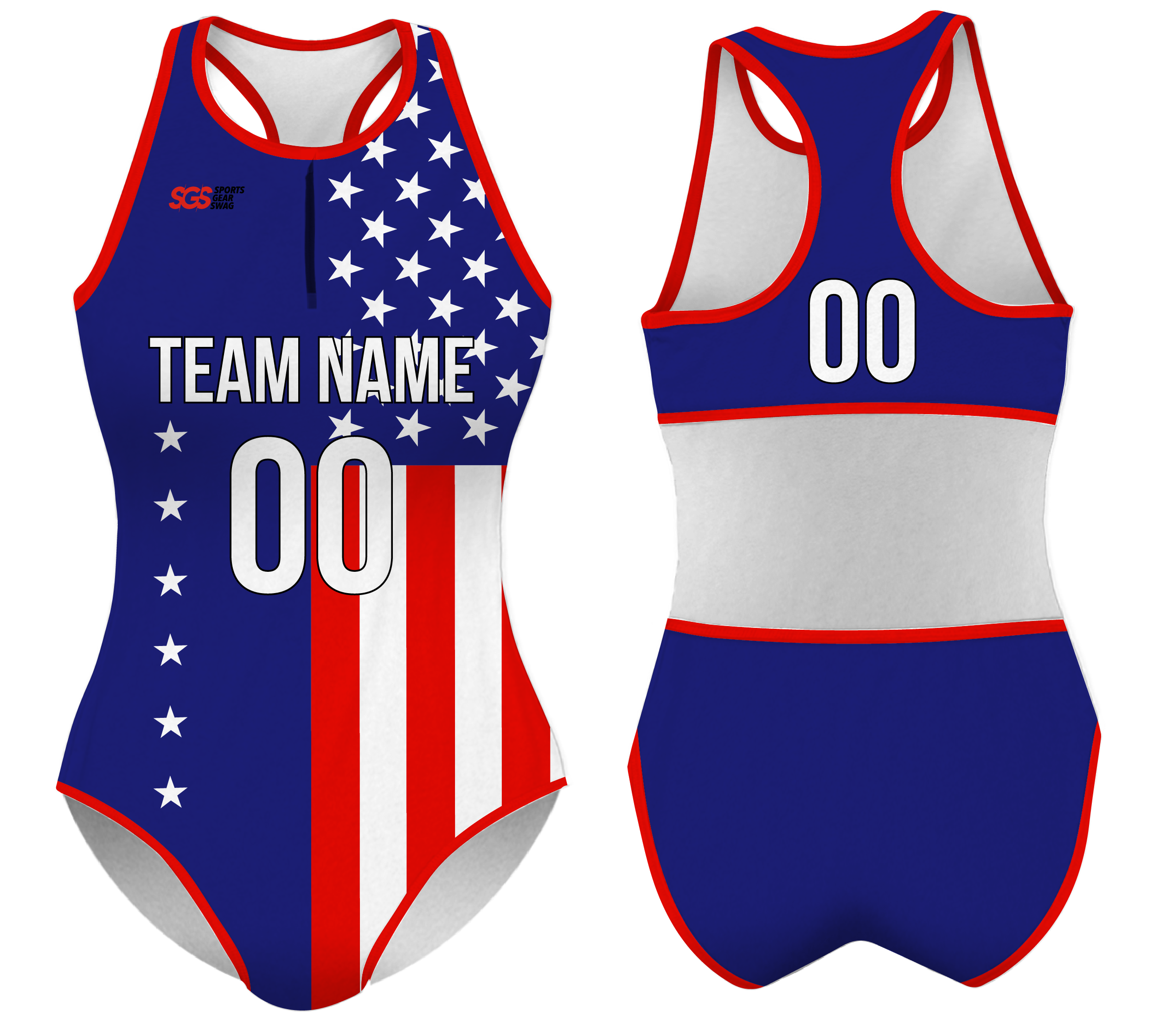Custom water women speed suit american glory - Women-water-speed-suits