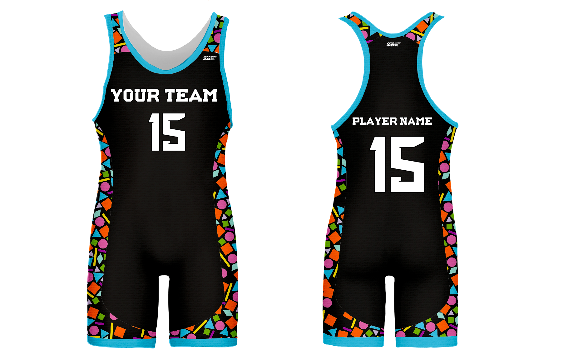 Custom adult youth unisex powerlifting colorful contours - Powerlifting-singlets