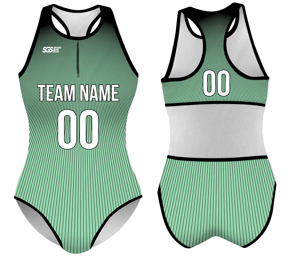 Custom water women speed suit mint shadow lines - Women-water-speed-suits