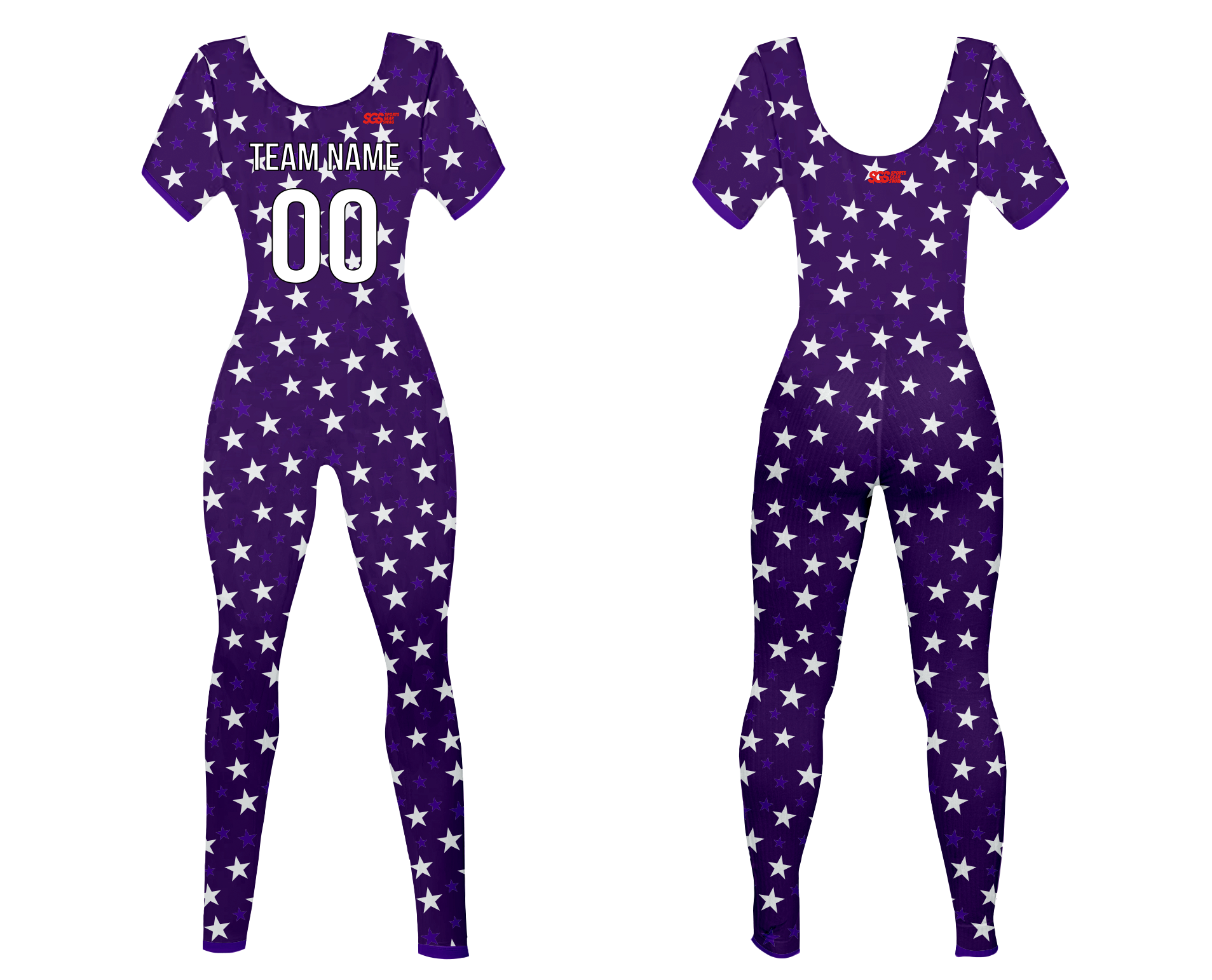 Custom women short sleeve dance bodysuit dazzling star - Dance-bodysuits