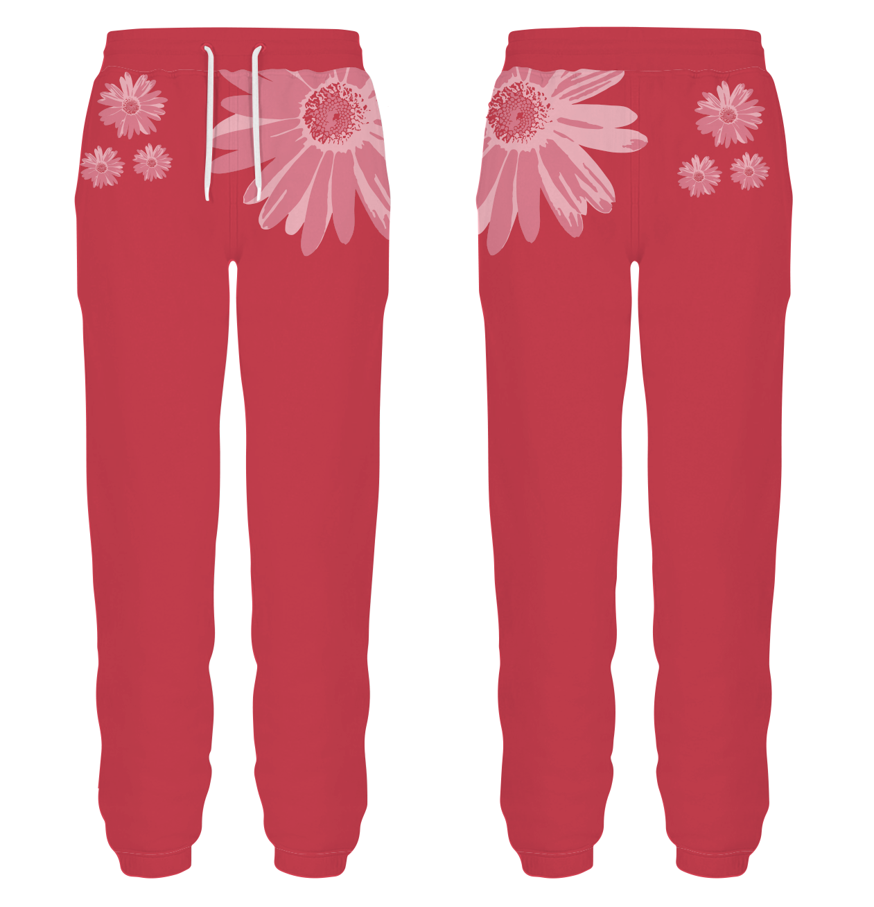 Custom upper side flowers adult youth unisex sweatpants - Sweatpant