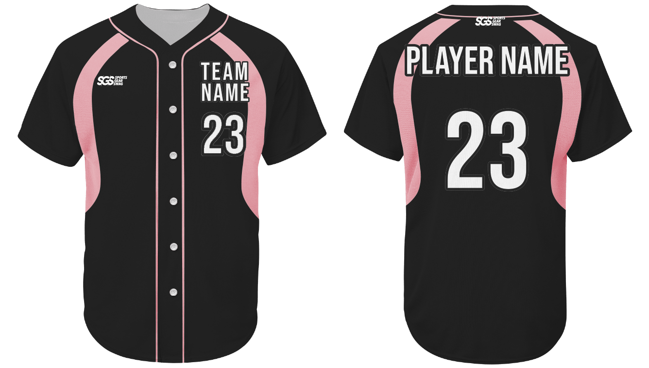 Custom black-pink solids adult youth baseball uniform - Jersey