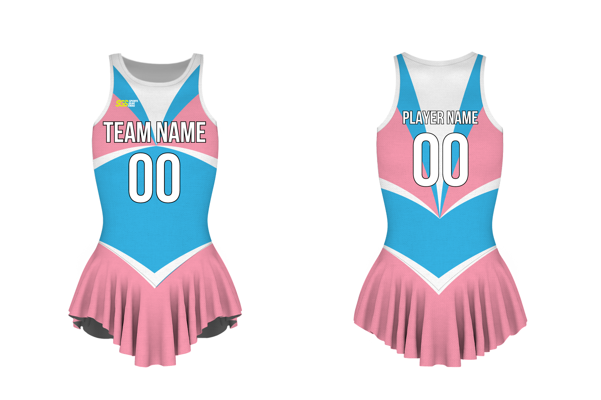 Custom figure skating sleeveless one piece uniform pastel charm adult youth pleated skirt - Figure-skating-one-piece-uniforms