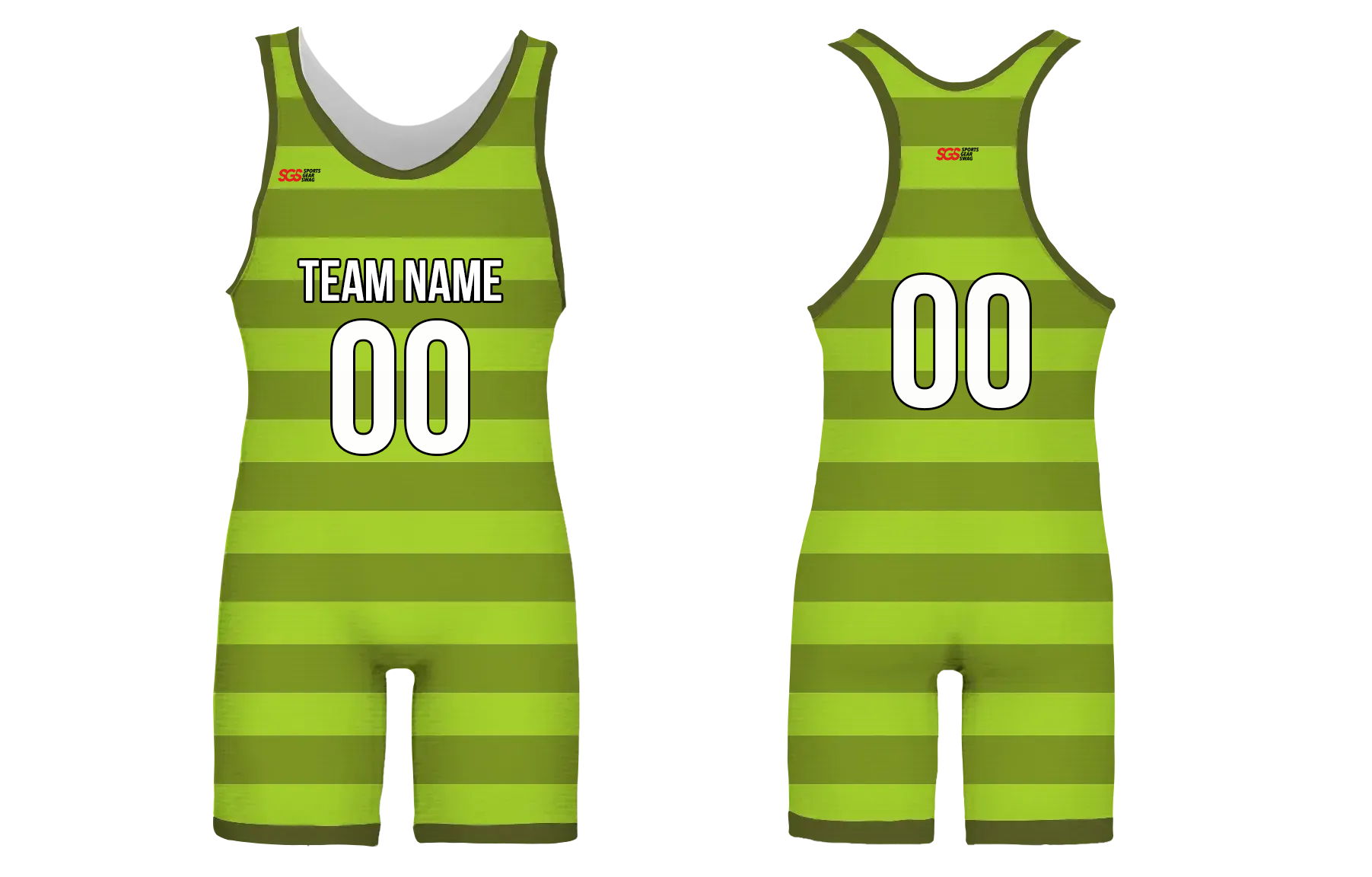 Custom olive stripes adult youth unisex wrestling singlets - Wrestling-singlets