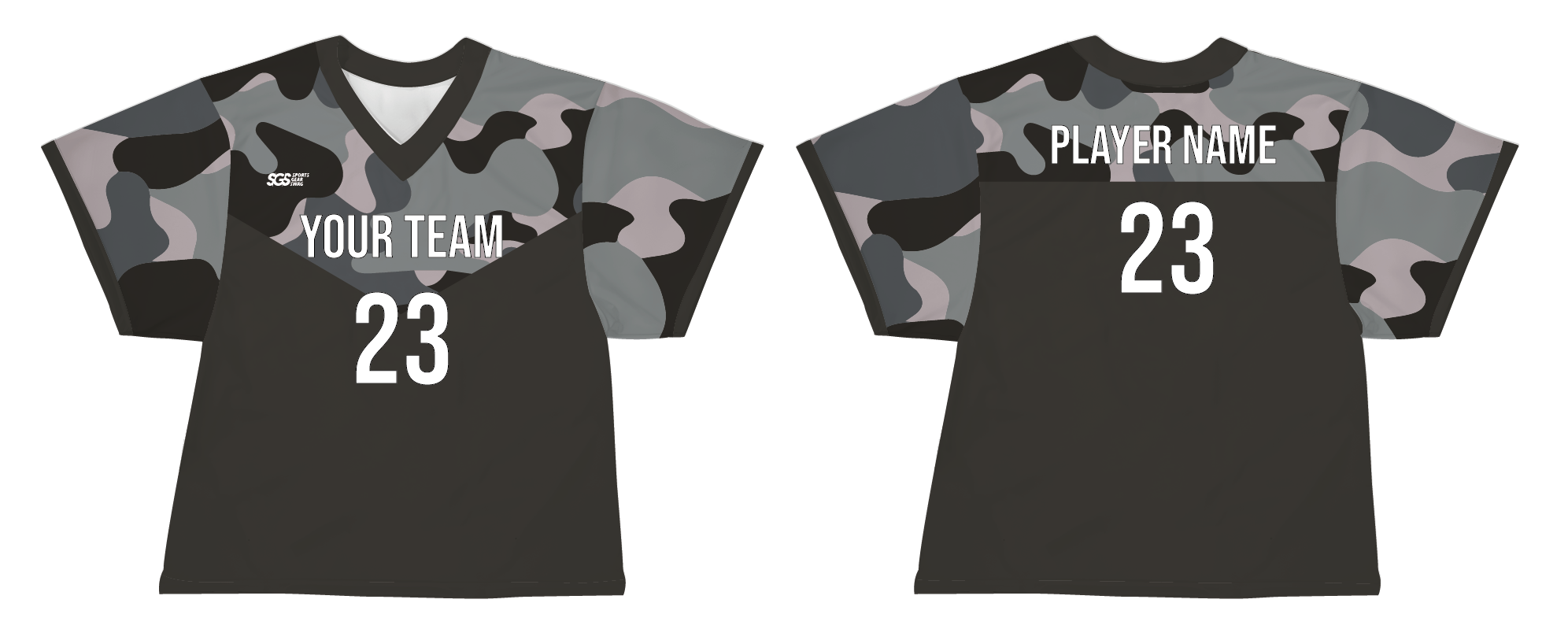Custom shoulder arms camo adult youth unisex lacrosse jerseys - reversible uniform - Jersey
