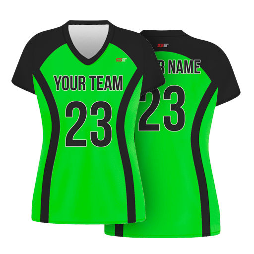 Custom green solids adult youth volleyball jersey - Jersey