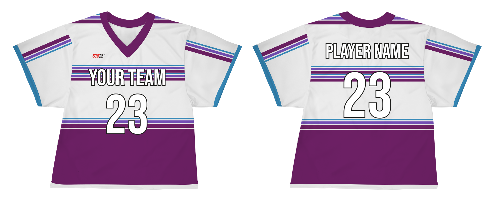 Custom horizontal stripes adult youth unisex lacrosse jerseys - reversible uniform - Jersey