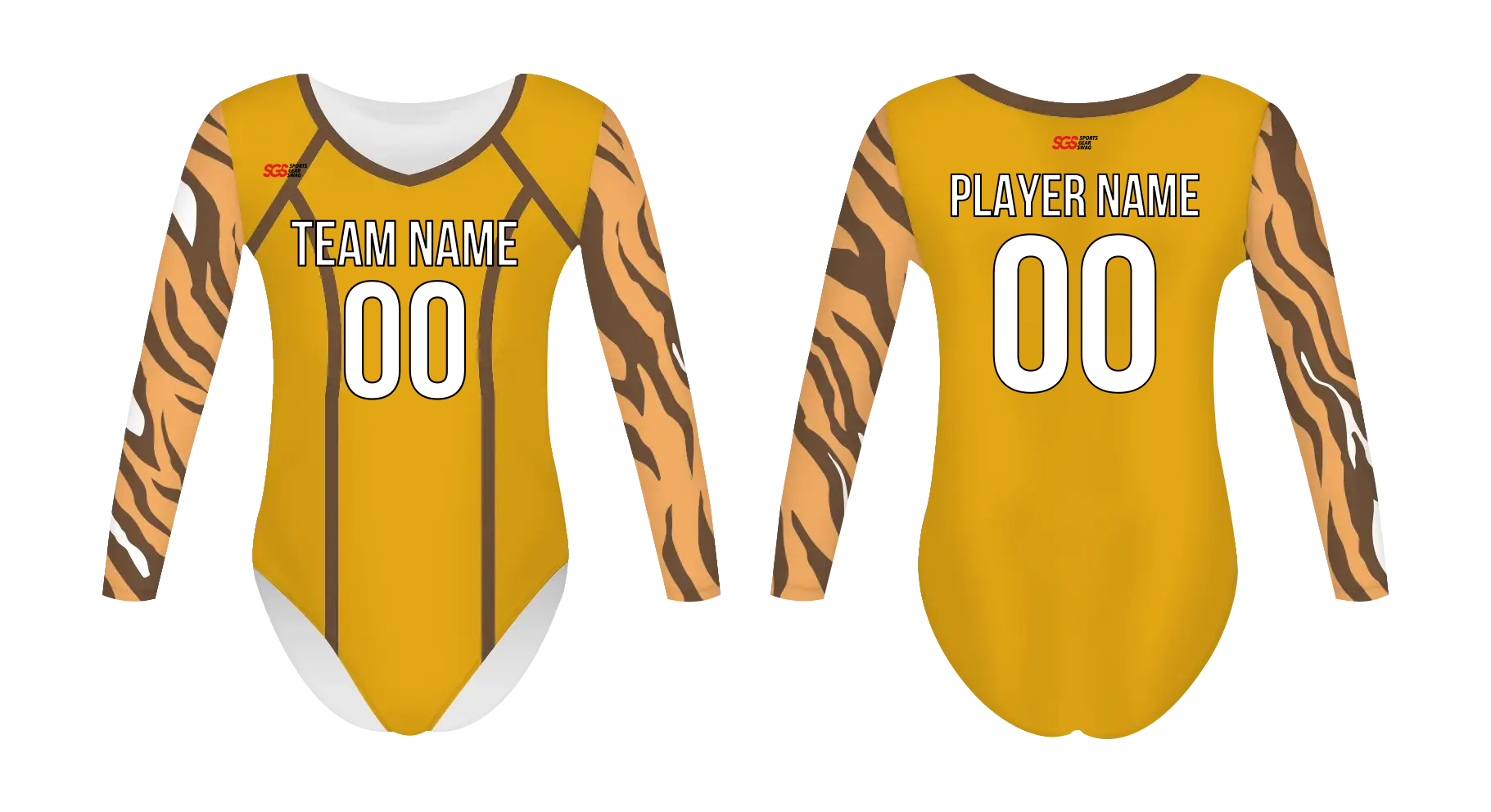 Custom women long sleeve one piece dance uniform tiger skin - Dance-jerseys