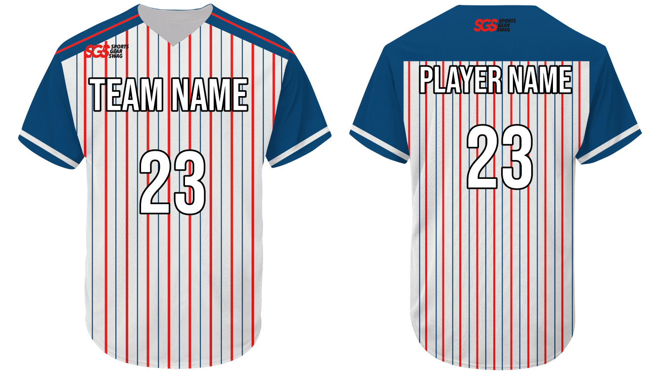 Custom  front & back stripe short sleeve adult youth unisex baseball jersey - Jersey
