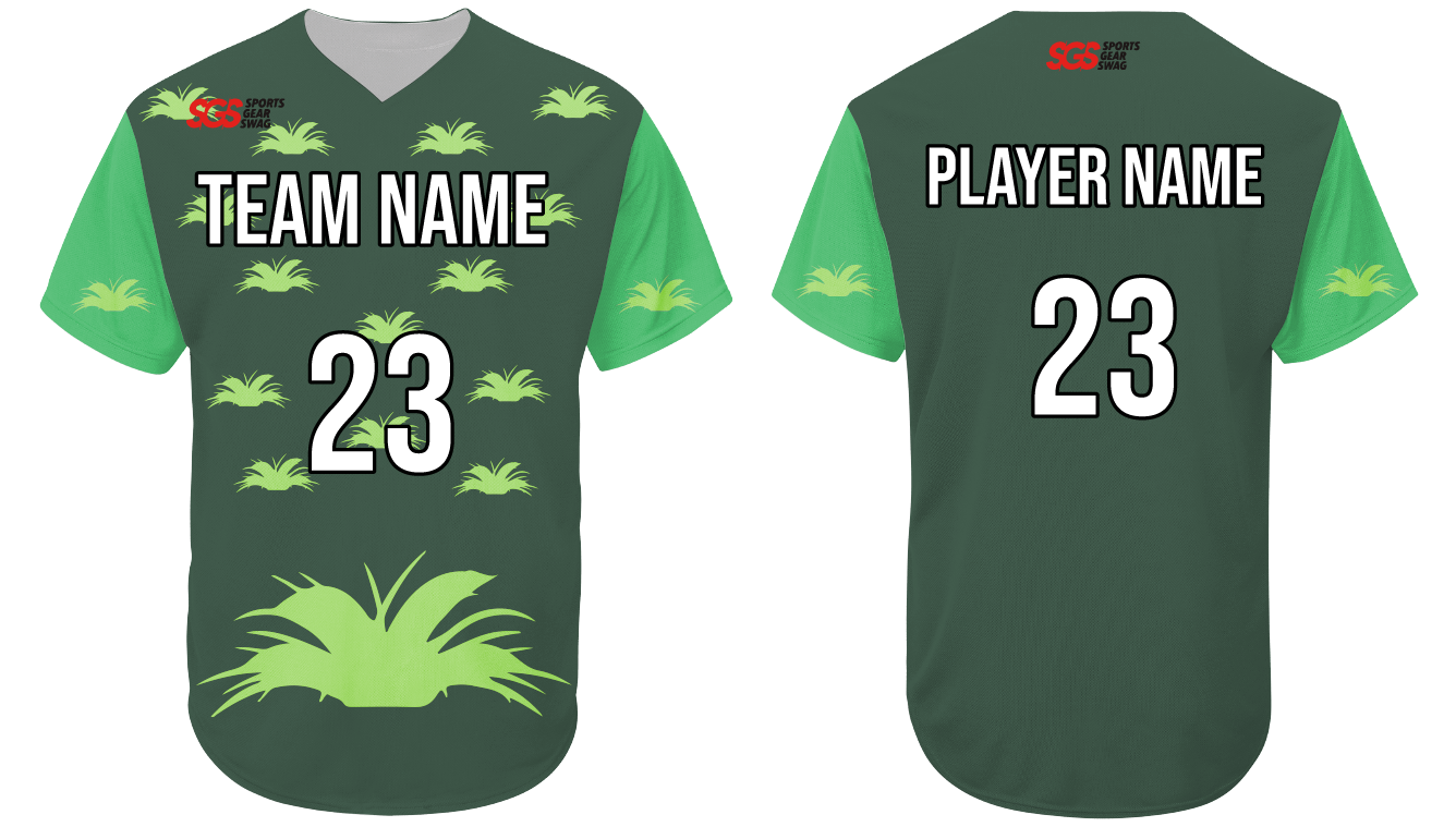Custom random nature leaves short sleeve adult youth unisex softball jersey - Jersey