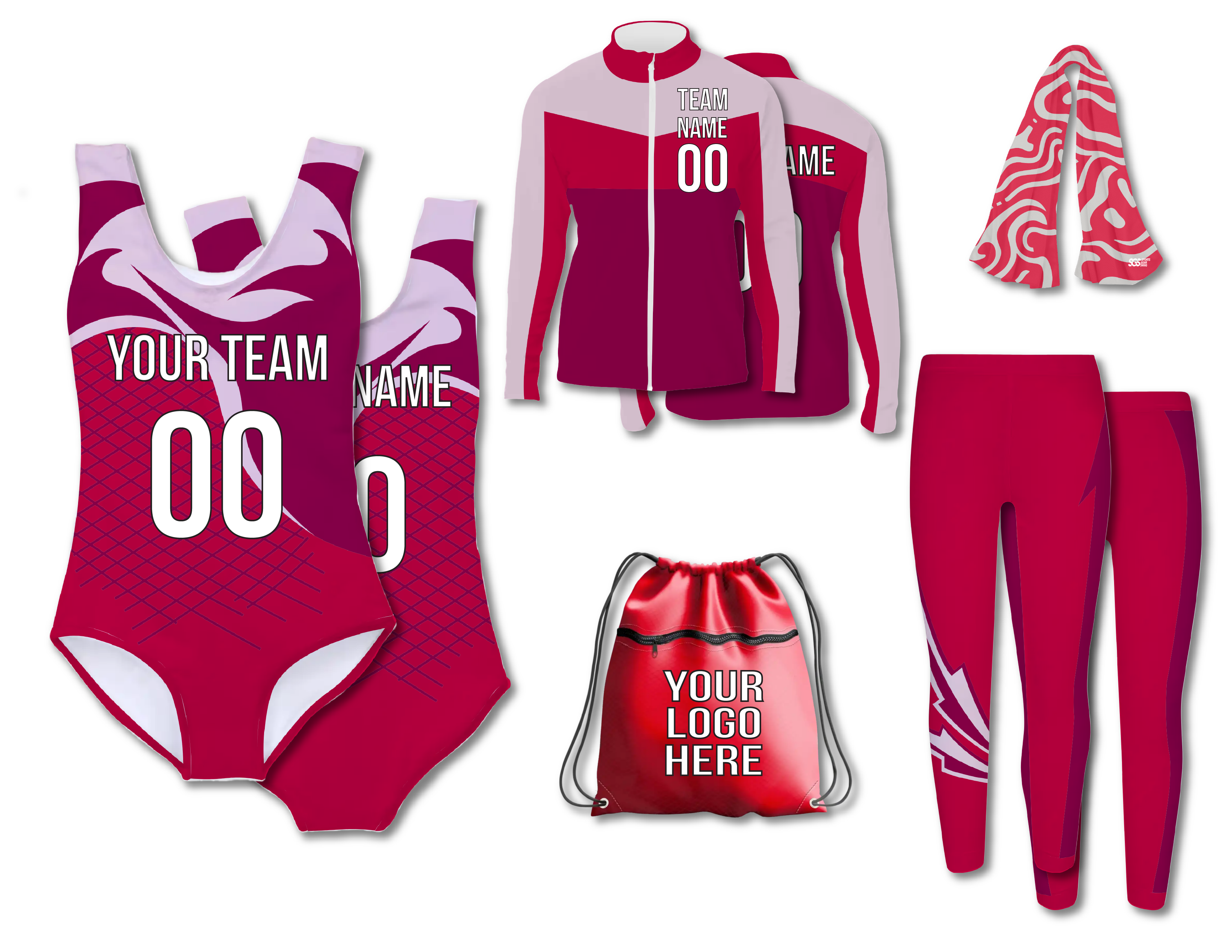Custom sleeveless gymnastic uniform adult youth fiery waves - Gymnastics-uniforms